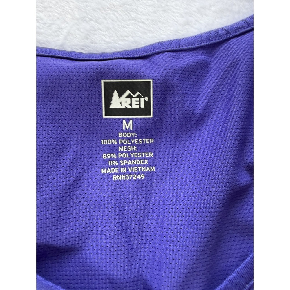 REI Womens Purple Mesh Panel Activewear Short Sleeve Top Size M RN37249 - Picture 3 of 3